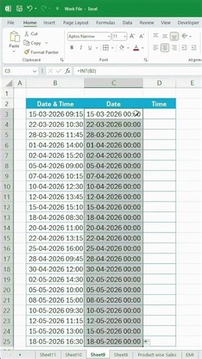INT formula in Excel sheet #excel #shortcut#viral#shorts#trending
