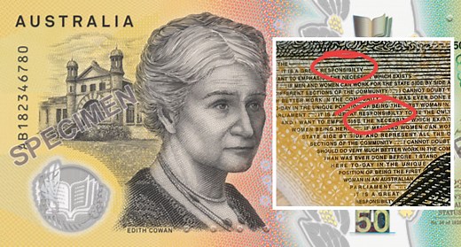 Typo spotted on $50 banknote - but is it worth more?