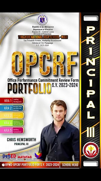 OPCRF 2023-2024 Portfolio Template #rpms #kra #objective #matatagcurriculum #mov