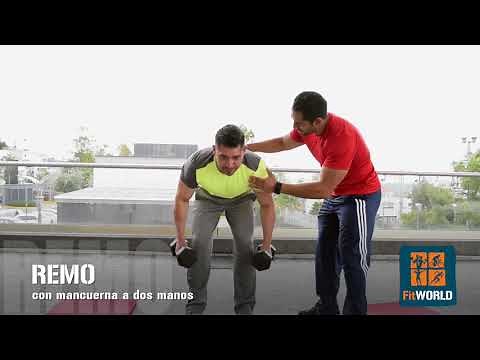 Remo con mancuerna a dos manos