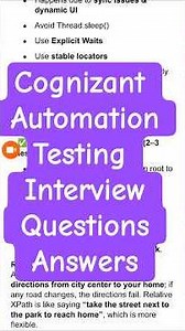Cognizant Automation Testing Interview Questions | Absolute Xpath Relative Xpath #automationtesting