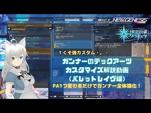 PSO2NGS ガンナーのテックアーツカスタマイズ解説動画（バレットレイヴ編）