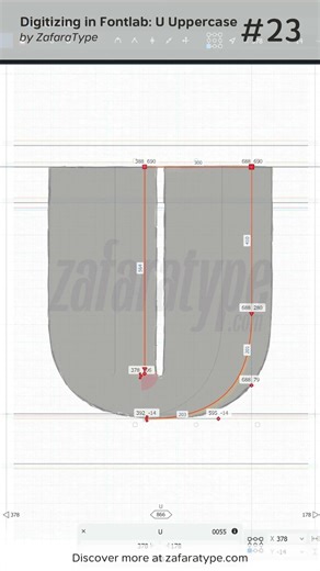 From Sketching to Digitizing: Designing the 'U' for Gargenic Font #Shorts #Font #FontLab #Typography