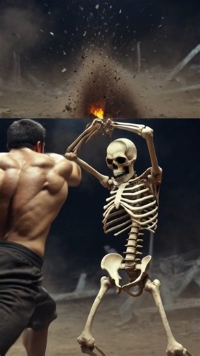 Epic Skeleton vs Human Fight – 1 Minute of Ultimate Action!”