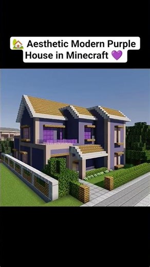 🏡 Aesthetic Modern Purple House in Minecraft 💜 | #MinecraftShorts #BuildIdeas #minecraft #shorts