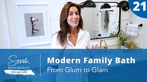 Wanna perk up your Tuesday with a little before and after magic? It's REVEAL day on our Modern Family Bath so... click the link below NOW to hop on over to my YouTube and join me as we take a dramatic glum to glam bathroom adventure! And let me know what you think in the comments below! http://www.sarahrichardsondesign.com/watch/design-life-modern-family-bath-glum-glam-ep-21 | Sarah Richardson