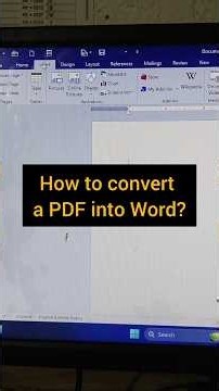 How to convert a PDF into Word?