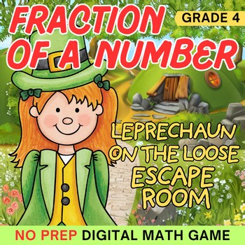 St Patricks Day Fractions Activity Crack the Code Math Challenge Leprechaun Game