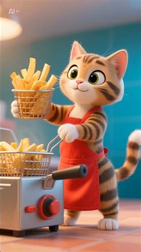 Cute & Funny Cooking Cat Video🍔 🍕 🍟 🌭 🍗 🍖 🍿
