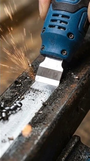 TINY SCRAPER TEARS THROUGH BLACK METAL 😳 #microtools #diy #minisatisfying