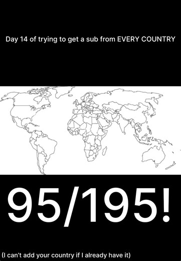 Day 14 of trying to get a sub from every country