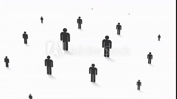 population exponential growth 3d animation. Can be used to represent demography density, market growth of human capital or overpopulated personnel