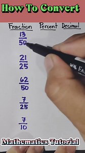 How to Convert Fraction to Percent to Decimal #mindblowinghacks #fbreelsviral | Mathematics Tutorial