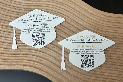 Printed & Shipped QR Code Graduation Gift Card Invitation Insert - Etsy