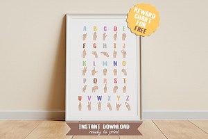 ASL Alphabet Poster – Printable Sign Language ABC Chart for Classroom, Speech Therapy, Special Education & Montessori Learning - Etsy