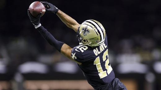 Chris Olave's stretching grab puts Saints in red zone for the first time vs. Ravens