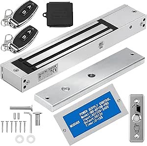 Access Control Outswinging 600lb Electromagnetic Door Lock Kit System, with Two Remote Control, Built-in Alert Tone (Not Adsorbed Correctly)