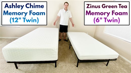 Watch Ashey Chime ﹙12"﹚ VS Zinus Green Tea ﹙6"﹚ - Twin Memory Foam on Amazon Live