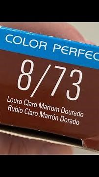 Wella Color Perfect shade 8.73 (golden brown).