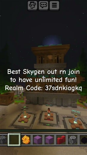 Best Minecraft bedrock Skygen out rn realm code: 37sdnkiagkq #fyp #foryou #skygen #minecraft #mcbe