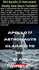 13K views · 92 reactions | Did Apollo 17 astronauts really saw stars twinkle ? What is the truth ? #apollomission #apollo17 #astronomy #MoonMission #solarsystem #moon #moonupdate @highlight | Enknowledgepedia | Facebook