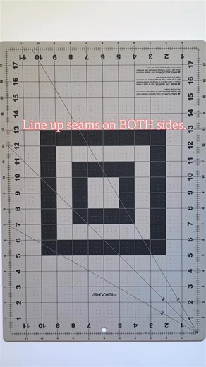 This is an awesome time saver when it comes to trimming quilt pieces with opposite snowballed corners! Now, I know that you might not be a fan of this method (@stuff.sydney.sews actually said it's one of the most controversial things she's posted! 😮), but hear me out! I've tried this both ways- trimming one at a time and in a bunch like this- and here's what I've found: When there is just one corner to trim, it doesn't save me any significant amount of time to do the group method because of the