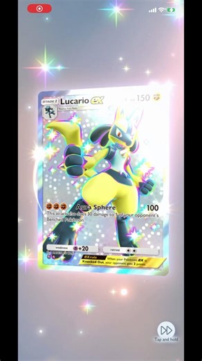 Shiny Lucario Ex card #pokémonpocket #pokemontcgpocket #shinylucario #shinypokemoncards #foryou