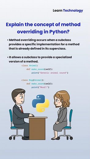 Method Overriding in Python | Python Interview Questions | #python #interview #methodoverriding