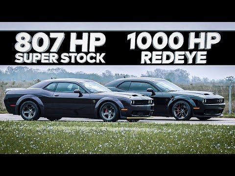 1000 HP HELLCAT REDEYE vs 2021 HELLCAT SUPER STOCK // Street Race Comparison!