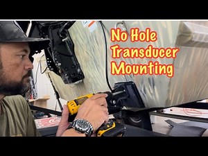 NO HOLES Solution for Mounting your Transducer on the Stern | #trackerboats #tinyboatnation #tinboat
