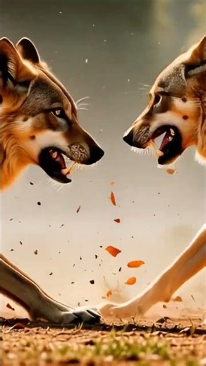Epic Showdown: Two Wolves Battle in the Wild! 🐺⚔️#WolvesFight #WildlifeDrama #WildlifeAction