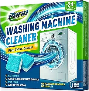 Washing Machine Cleaner Tablets 24-Ct Deep Cleaning Formula Washer Machine Cleaner Top Load & Front Load Standard & HE Washers