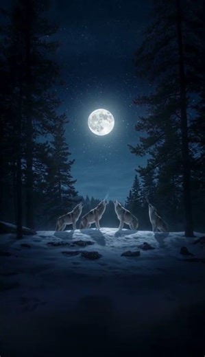 Wolves Howling at the Moon – Night of the Wild Pack