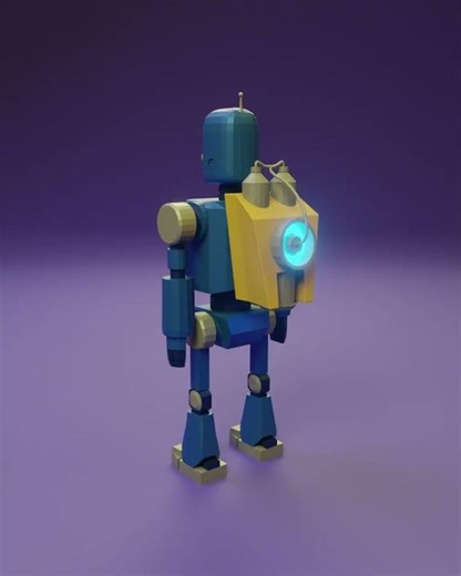 Empezando en el modelado 3D creando objetos Low Poly #3d #3dart #blender #robots #lowpoly