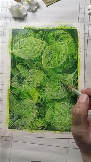 Leaves Painting 🌿 ✨ #art #painting #easy#youtubeshorts #short_viral