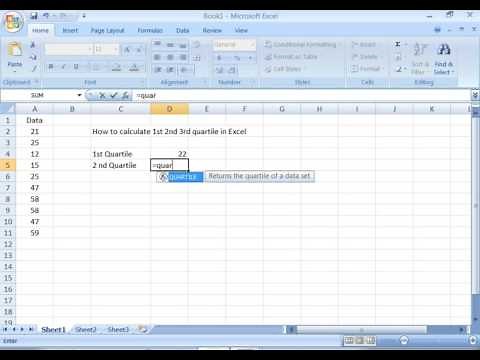 How to calculate 1st 2nd 3rd quartile in Excel