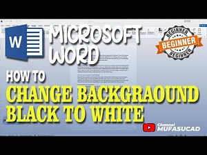 How To Change Microsoft Word Background From Black To White