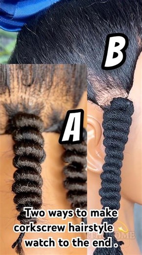 Two methods to make corkscrew hairstyle #fyp #braids #tutorial