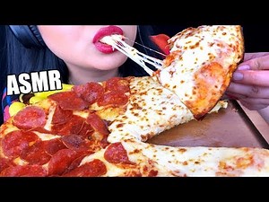 ASMR EXTRA CHEESY PIZZA MUKBANG (EATING SOUNDS) | HALF PEPPERONI & HALF CHEESE PIZZA | ASMR Phan