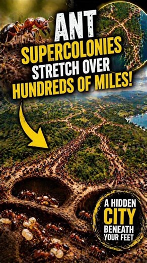 Ant Supercolonies Stretch for Hundreds of Miles 😳 #Ants #Nature #Wildlife #Facts #Insects #MindBlown