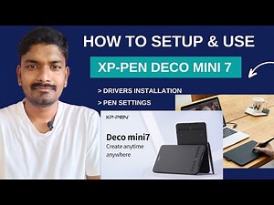 How to setup & use XP-Pen Deco Mini 7 pen tablet | Drivers installation | Pen settings - Telugu