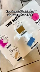 During five senses week in our Montessori preschool, our preschoolers and toddlers explored the sense of touch with this easy and DIY sensory play activity. #sensoryplay #preschoolactivities #montessoriactivities #toddleractivities #toddlermom | Montessori Miss Emily
