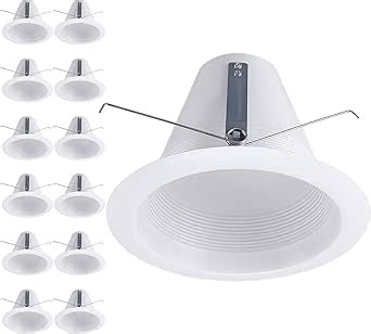 TORCHSTAR 12-Pack 6" Recessed Can Light Trim Self-Flanged, White