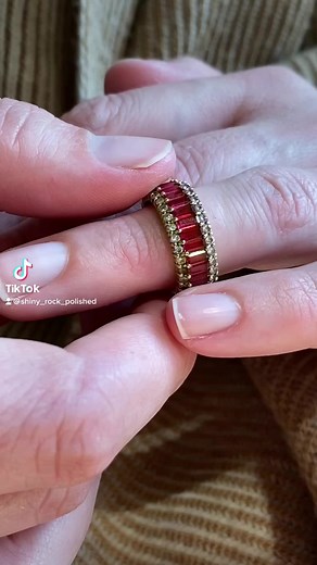8.2K views · 18 reactions | Yet another showstopping Ruby creation by our extremely talented Patricia Palm. This time in the form of an exquisitely crafted full eternity band flanked by diamonds, as if this piece needed any more sophistication! https://shinyrockpolished.com/design-your-ring/engagement-ring/#rubyring #ruby #rubyeternityring #eternityband #jewelry #jewelrydesigner #jewelryaddict #jewels #diamonds | Shiny Rock Polished | Facebook