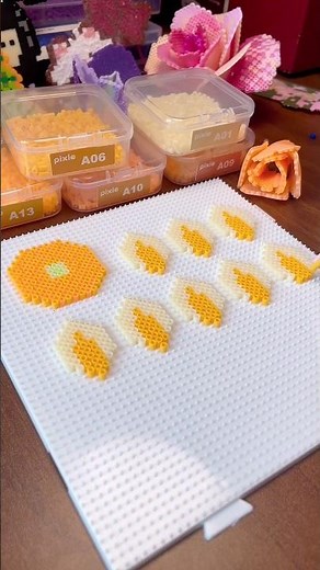 How to Make a Sunflower | Pixie Beads 2.6mm Flower Craft Tutorial #fusebeads #beadart #kawaiiart