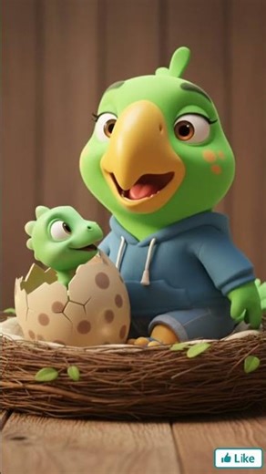 The Parrot Who Adopted A Dinosaur 🦕 #shorts #trending #cartoon #viral #viralvideo #funny