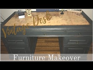 FURNITURE MAKEOVER | Vintage Industrial Desk (Chalkpaint Recipe)