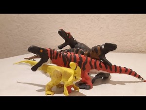 clay allosaurus, torvosaurus, carcharodontosaurus, T. rex | dinosaur claymation