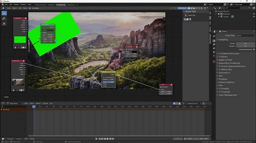 【Blender】视频编辑_合成、内嵌穿透（含扣绿幕）