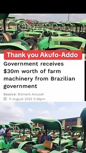 10K views · 203 reactions | Just In: Newly appointed Agric Minister inspects subsidized tractors procured by Akufo-Addo & Bawumia’s NPP govt for farmers at Amrahia before leaving office. They include tractors and combined harvesters to support Ghanaian farmers, including those engaged in the 'Planting for Food and Jobs' programme. | NPP Projects Bureau | Facebook